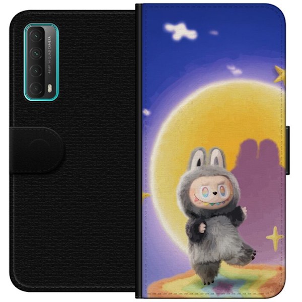 Huawei P smart 2021 Lompakkokotelo Labubu Neon Pop - Neonväri pop-taiteen hirviö
