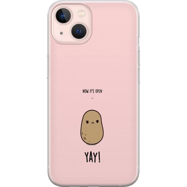 Kompatibelt Mobildeksel til Apple iPhone 13 mini Rolig potatis med Yay-text rosa