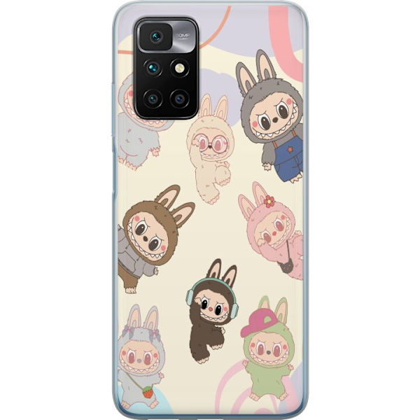 Xiaomi Redmi 10 Genomskinligt Skal Labubu Pop Mart Kollektion Motiv Figur Samling Design Populärt Art Toy Pop Mart Kreativ Grafiskt