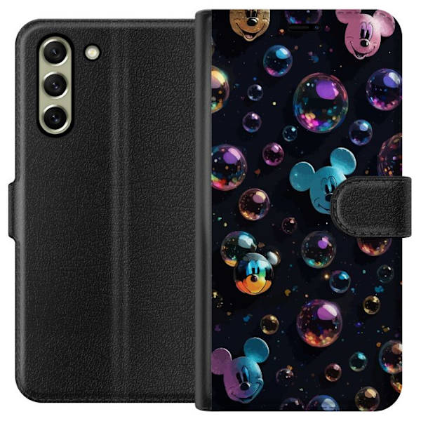 Samsung Galaxy S21 FE 5G Tegnebogsetui  Mickey Mouse Disney Bobler Design Sjovt Motiv Populær Disneyfigur Tegneserie Børneklassiker