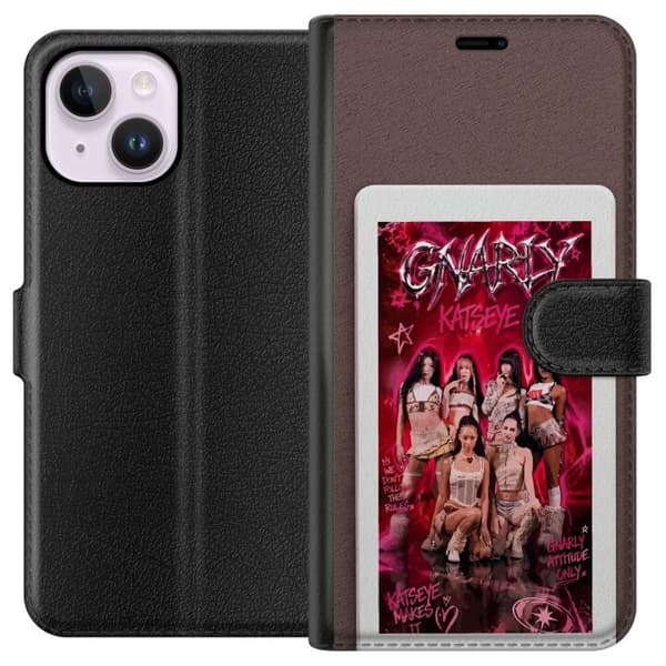 Kompatibelt Plånboksfodral till Apple iPhone 15 Plus KATSEYE rosa