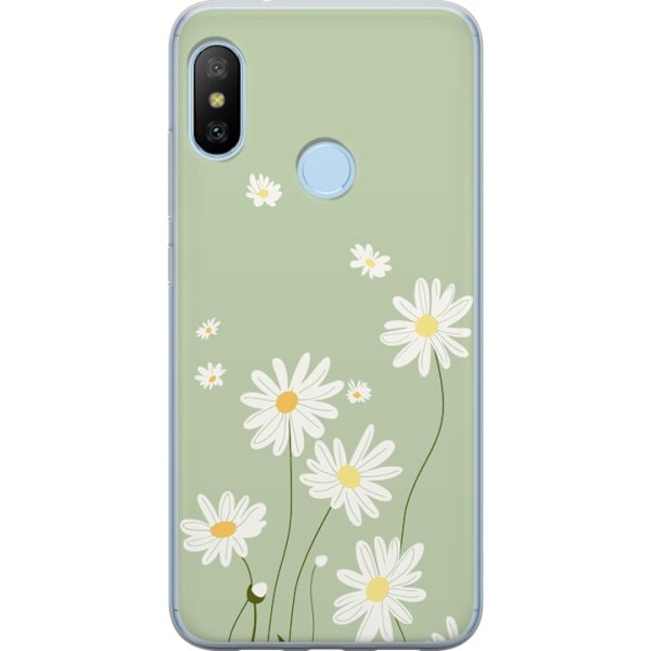 Xiaomi Mi A2 Lite Läpinäkyvä kuori Papukaijanpaparit - kukallinen kuviointi ruotsalaiseen kesätyyliin