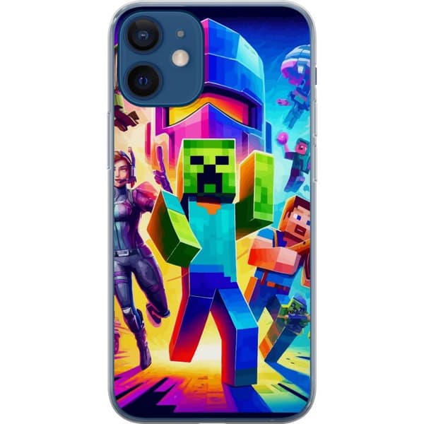 Kompatibel Mobilcover til Apple iPhone 12 mini Fortnite vs Minecraft