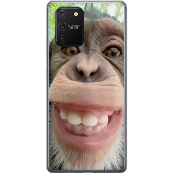 Samsung Galaxy S10 Lite Gennemsigtig cover Chimp Selfie Rolig Grafisk Design Abe Dyremotiv Trendy Sjovt Motiv Populært Urban Kunst Stil