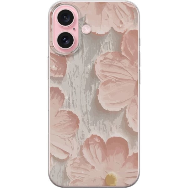 Apple iPhone 16 Läpinäkyvä kuori Pinkit Kukat