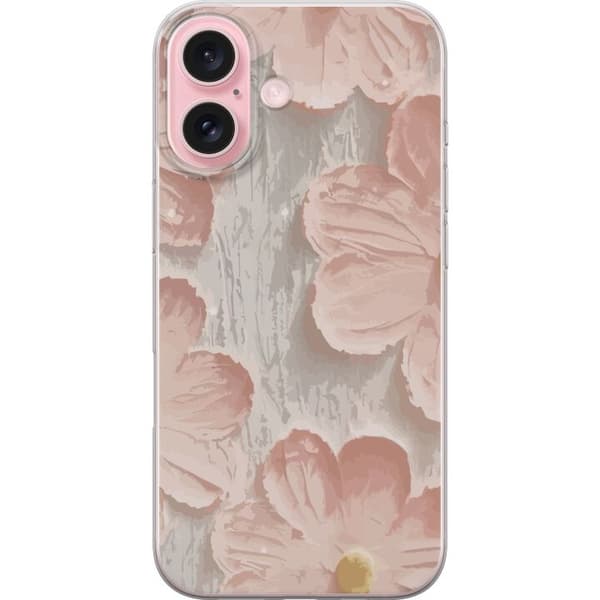 Kompatibelt Mobilskal till Apple iPhone 16 Rosa Blommor