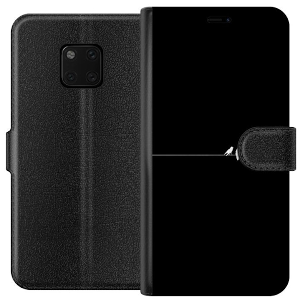 Huawei Mate 20 Pro Tegnebogsetui Minimalistiske fugle sort