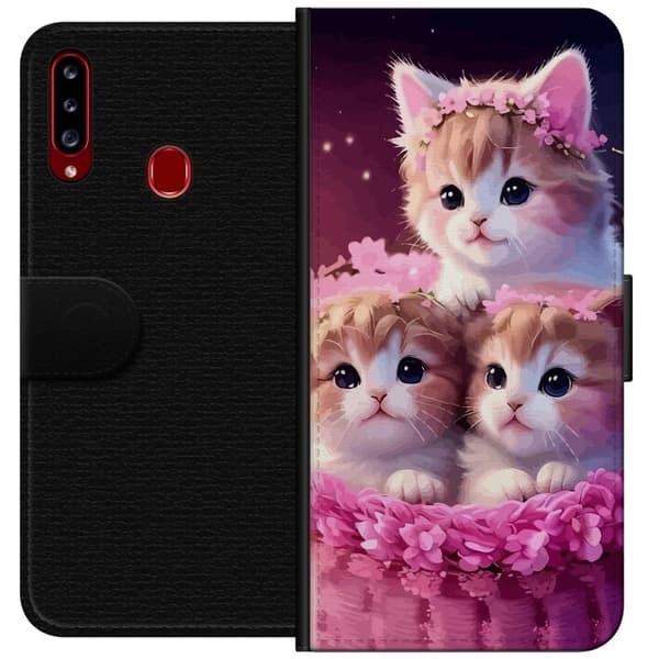 Kompatibel Tegnebogsetui til Samsung Galaxy A20s Katte