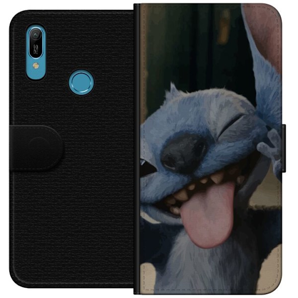 Huawei Y6 (2019) Lommeboketui Stitch Søt Alien - Blå Favorit