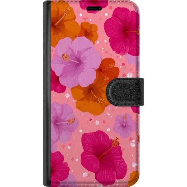 Kompatibelt Plånboksfodral till Samsung Galaxy S10 Lite Pink Hibiscus Tropical Flower Pattern
