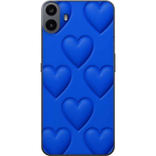Nothing CMF Phone 1 Gjennomsiktig deksel Blå Hjerter