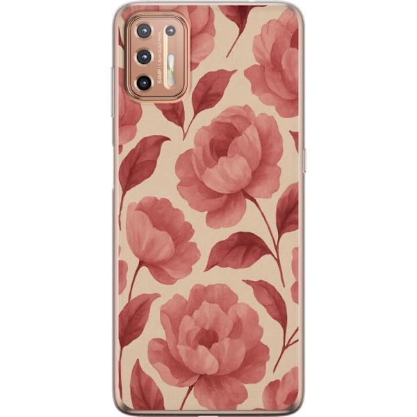 Motorola Moto G9 Plus Genomskinligt Skal Rose Bloom