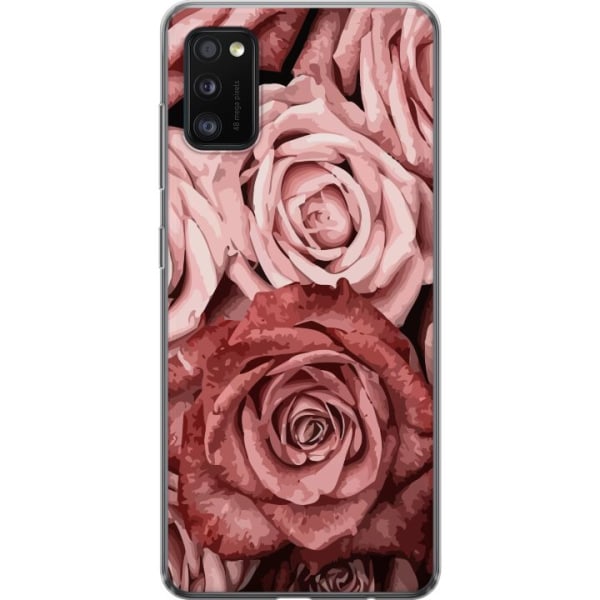 Samsung Galaxy A41 Läpinäkyvä kuori Ruusut