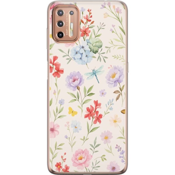 Motorola Moto G9 Plus Läpinäkyvä kuori Kukat