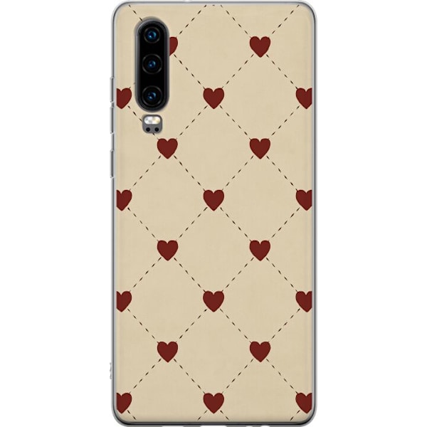 Huawei P30 Läpinäkyvä kuori Sydänverkko
