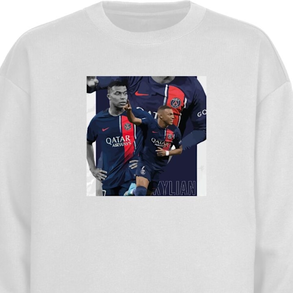 Sweatshirt for Voksen | Klassisk Collegegenser Kylian Mbappé hvit XXL