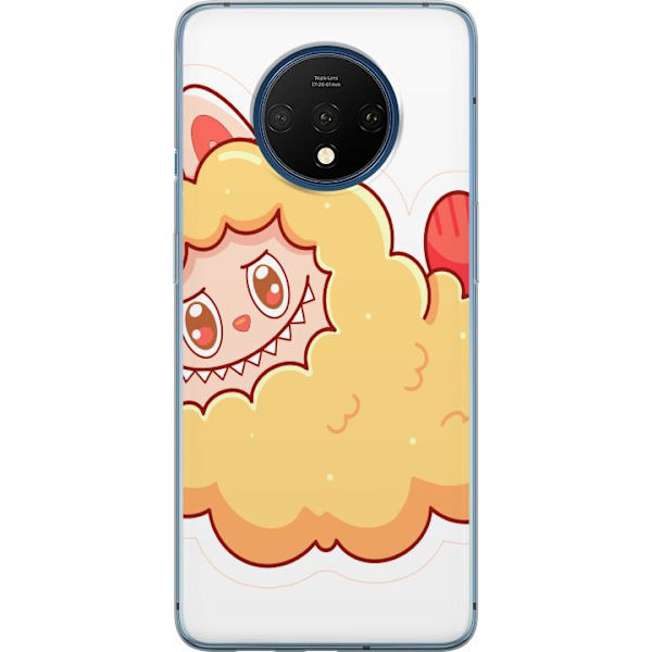 OnePlus 7T Läpinäkyvä kuori Labubu Pesukarhu Pop Mart Hahmo Keräilyesine Söpö Suunnittelu Suosittu Teema Taideteos Leikkisarja