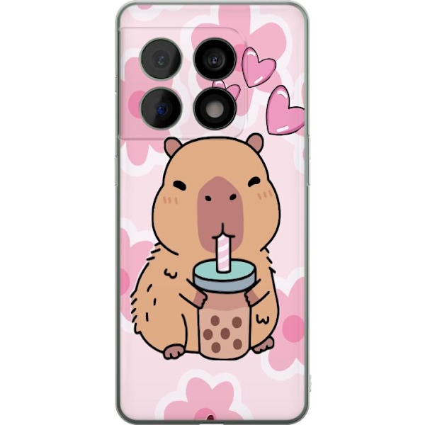 OnePlus 10 Pro Genomskinligt Skal Kawaii Capybara Hjärtan Ani