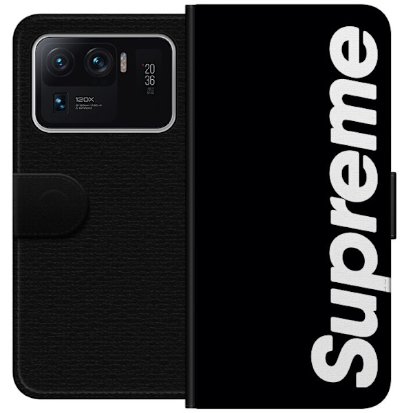Xiaomi Mi 11 Ultra Plånboksfodral Supreme Svart Vit Streetwear Design Klassisk Modeikon Trend Urban Stil Grafiskt Motiv Populär