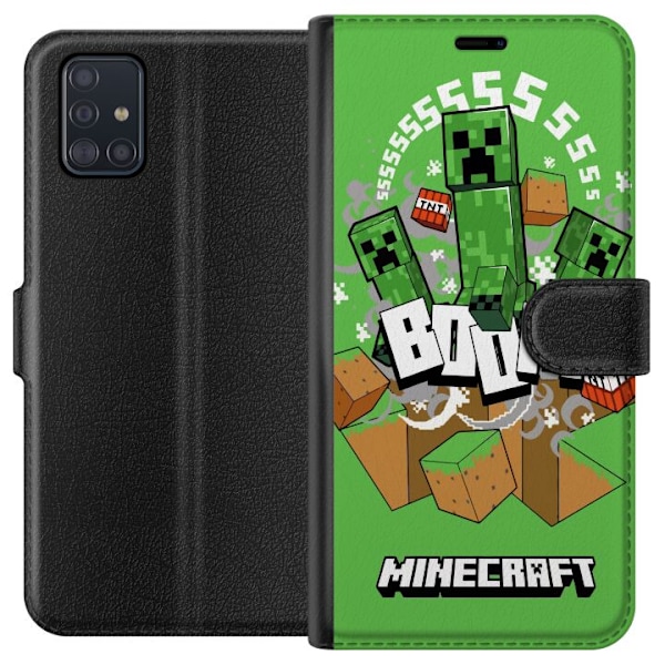 Samsung Galaxy A51 Lompakkokotelo Minecraft Boom