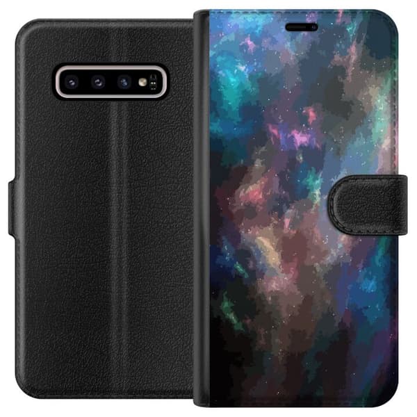 Kompatibelt Lommeboketui til Samsung Galaxy S10+ Galakse Marmor