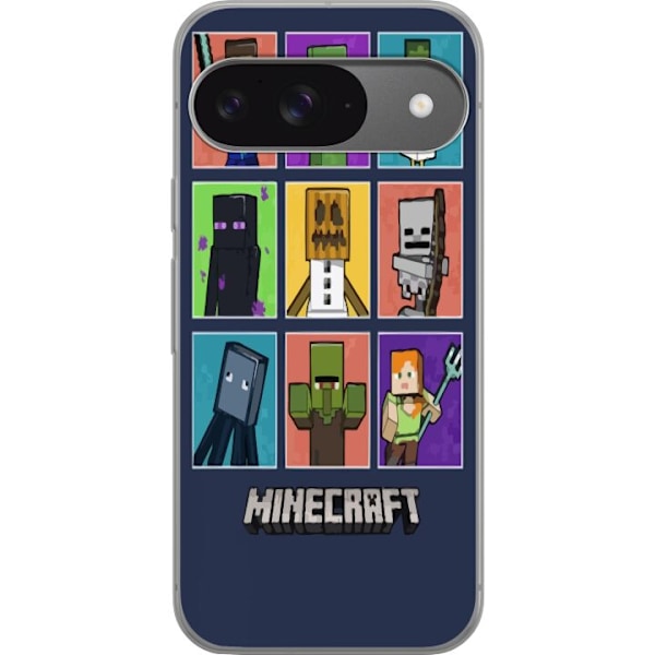 Google Pixel 9 Läpinäkyvä kuori Minecraft