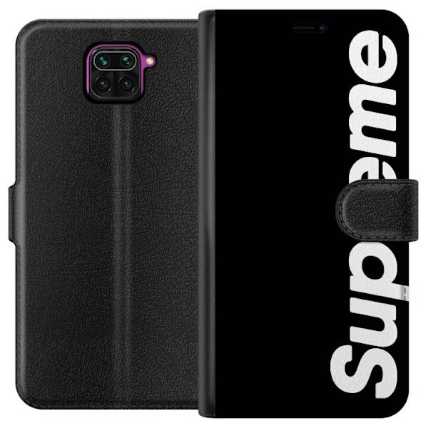 Xiaomi Redmi Note 9 Tegnebogsetui Supreme Sort Hvid Streetwear Design Klassisk Modeikon Trend Urban Stil Grafiskt Motiv Populær