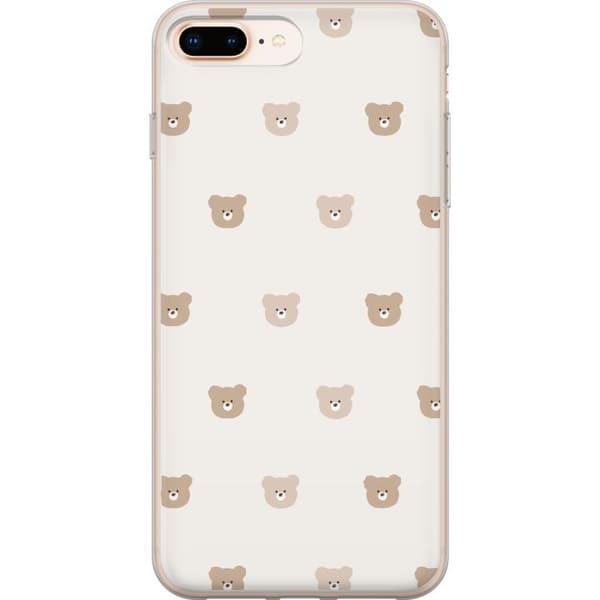 Kompatibel Mobilcover til Apple iPhone 8 Plus Teddybaggrund - søde teddybjørne mod en blød baggrund