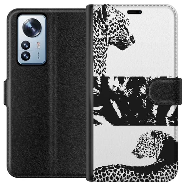 Yhteensopiva Lompakkokotelo Xiaomi 12 Pro Leopard Faces