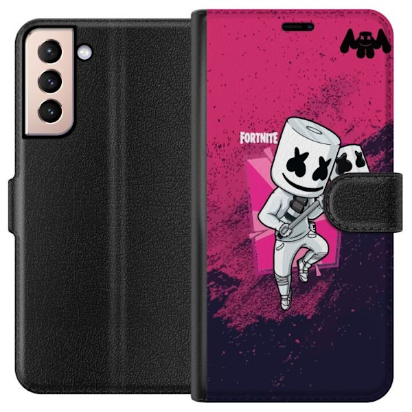 Samsung Galaxy S21 Plånboksfodral Marshmello Fortnite Skin Emote Gaming DJ Karaktär Populärt Motiv Barn Ungdom Trend
