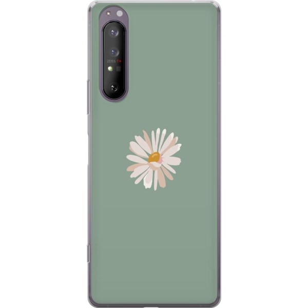 Sony Xperia 1 II Läpinäkyvä kuori Vihreä Minimalikukka - t