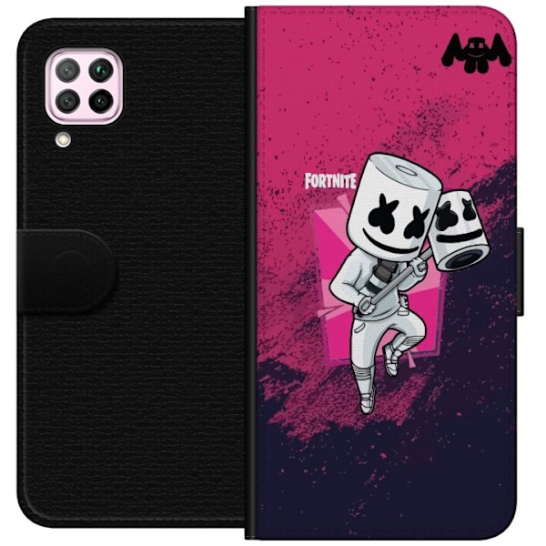 Huawei P40 lite Plånboksfodral Marshmello Fortnite Skin Emote