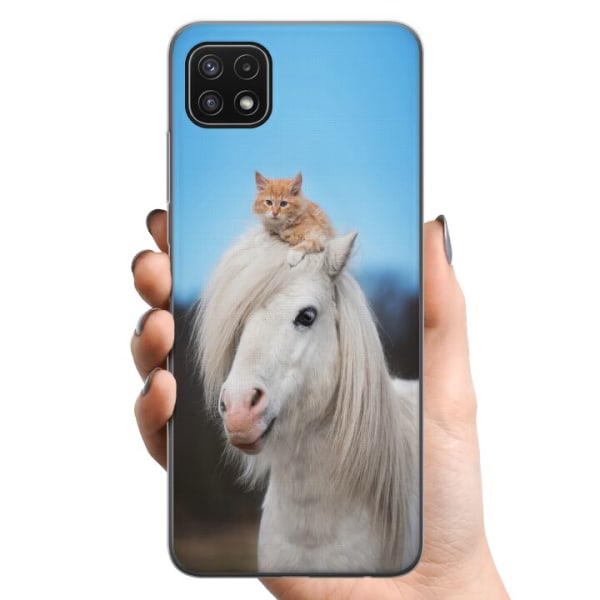 Samsung Galaxy A22 5G TPU Mobildeksel Hest & Katt