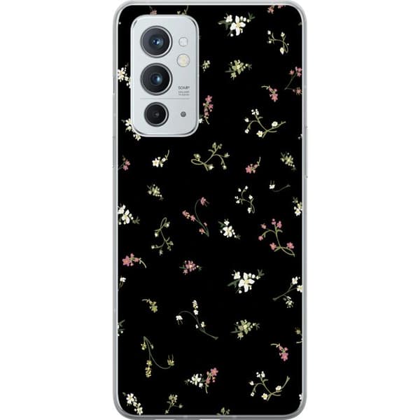 Kompatibel Mobilcover til OnePlus 9RT 5G Sort blomstergrafik sort