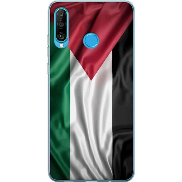 Huawei P30 lite Gennemsigtig cover Palestinaflaget – ikonisk frihedssymbol i rød, sort, hvid og grøn