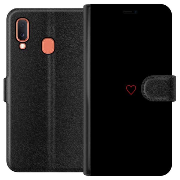 Kompatibelt Lommeboketui til Samsung Galaxy A20e Hjerte