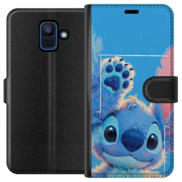 Kompatibelt Plånboksfodral till Samsung Galaxy A6 (2018) Fluffig blå figur blå