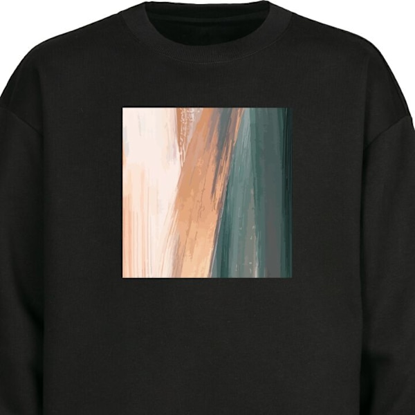 Sweatshirt for Voksen | Klassisk Collegegenser Abstrakt Mønst svart L