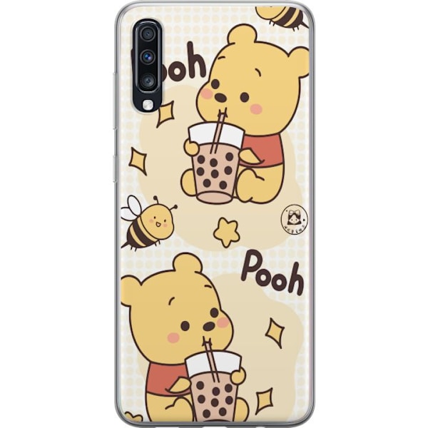 Samsung Galaxy A70 Gennemsigtig cover Nalle Pooh-stil - klassisk bjørnemotiv i en ny fortolkning