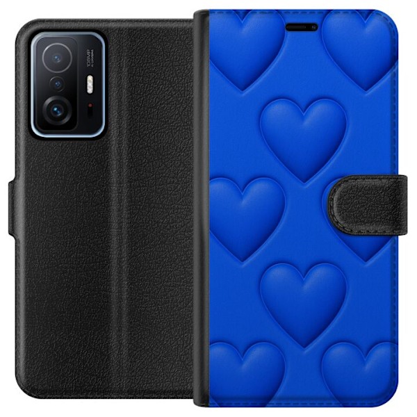 Xiaomi 11T Tegnebogsetui Blå Hjerter