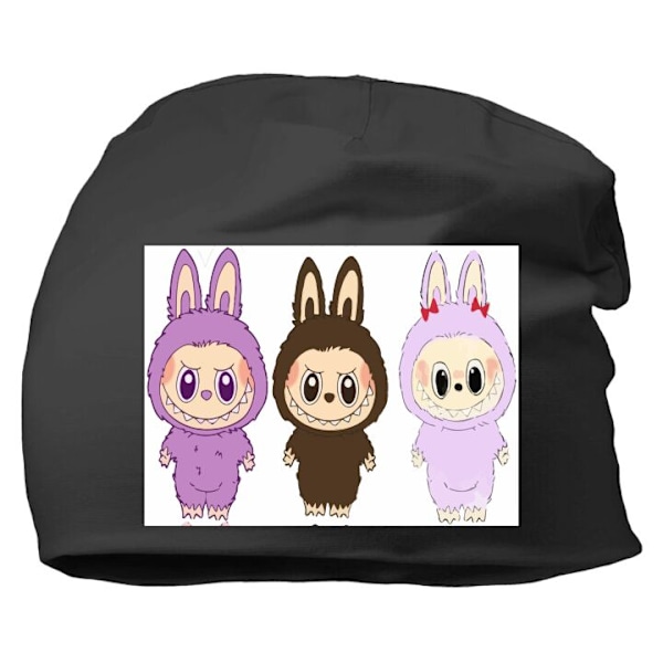 Mössa för Vuxen | Varm Beanie i Mjukt Material Labubu Pink Monster – Popkonst med Kawaii-touch Svart one size