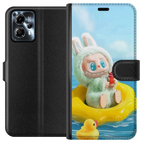 Motorola Moto G13 Lompakkokotelo Labubu Stripe Attack - Raidat kohtaavat hirviöt