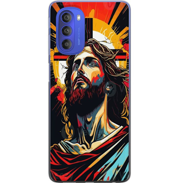 Motorola Moto G51 5G Gennemsigtig cover Jesus & Kort - religi
