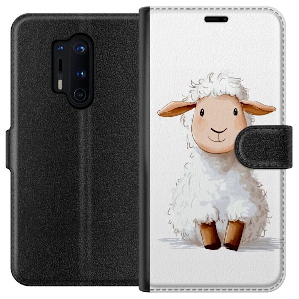 OnePlus 8 Pro Lompakkokotelo Suloinen Lammas - lasten ja vauvan tuotteita sarjakuvatyyliin