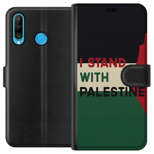 Huawei P30 lite Tegnebogsetui Stå sammen med Palæstina - sol