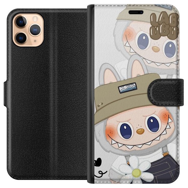 Apple iPhone 11 Pro Max Lompakkokotelo Labubu Minimal Mood - Yksinkertainen ja tyylikäs hirviösuunnittelu