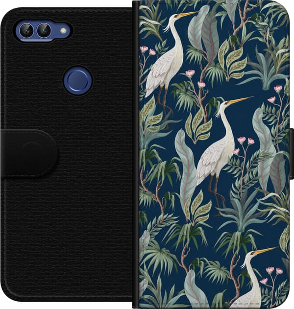 Kompatibel Tegnebogsetui til Huawei P smart Blå tranegård blå