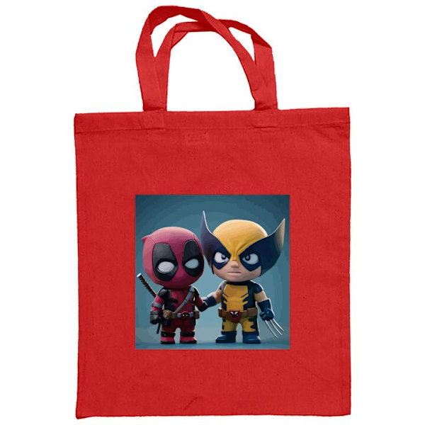 Mulepose | Holdbar Indkøbstaske i Stof Deadpool & Wolverine Rød one size