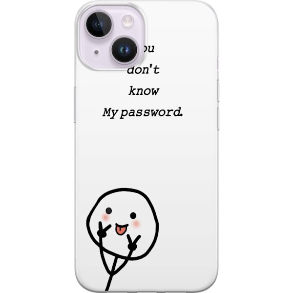 Apple iPhone 14 Genomskinligt Skal You Don’t Know My Password – edgy textmotiv med attityd