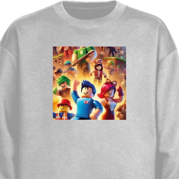 Sweatshirt til Voksne | Klassisk Collegebluse Roblox grå L